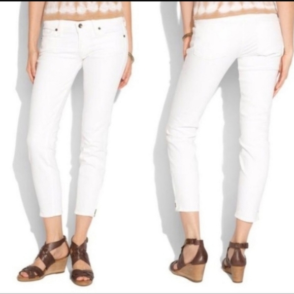 Lucky brand handcrafted ankle pencil capri white denim - Picture 2 of 10